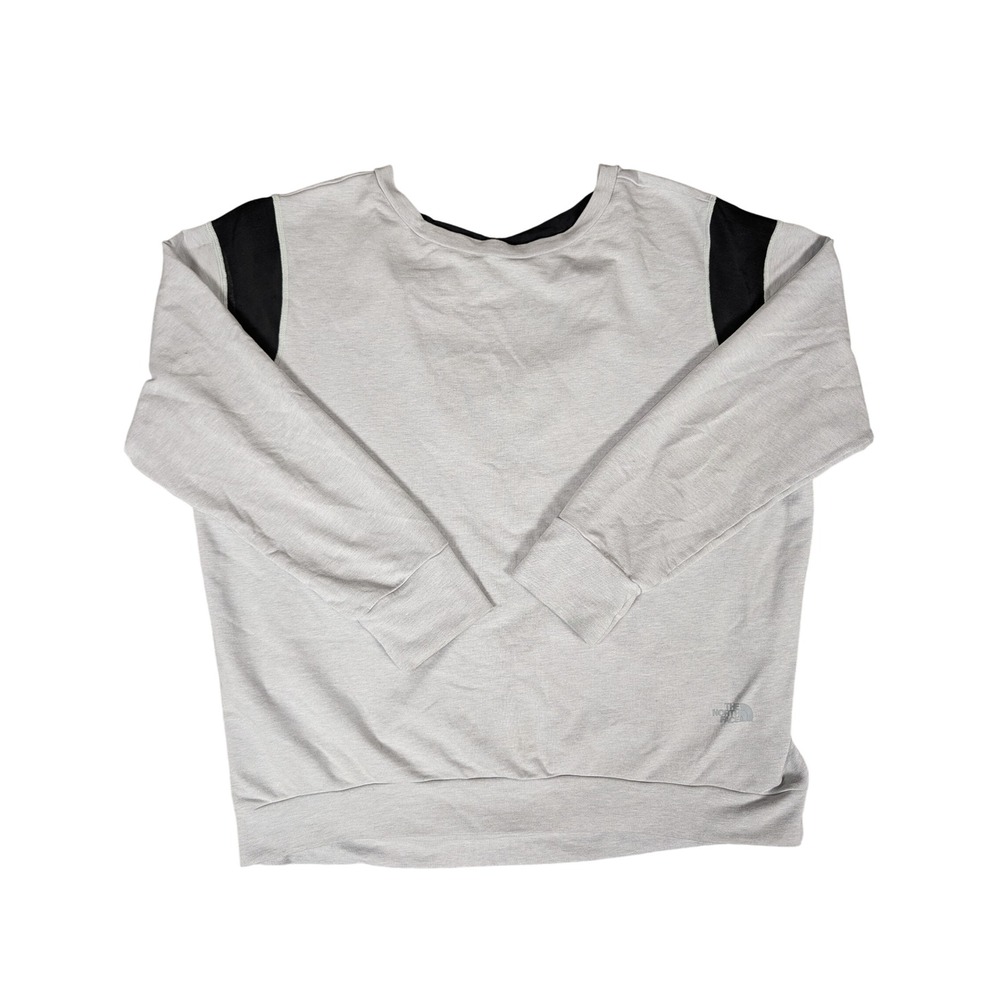 The North Face Womens Crew Neck Pullover Long Sleeve Athleisure Top Gray - stain